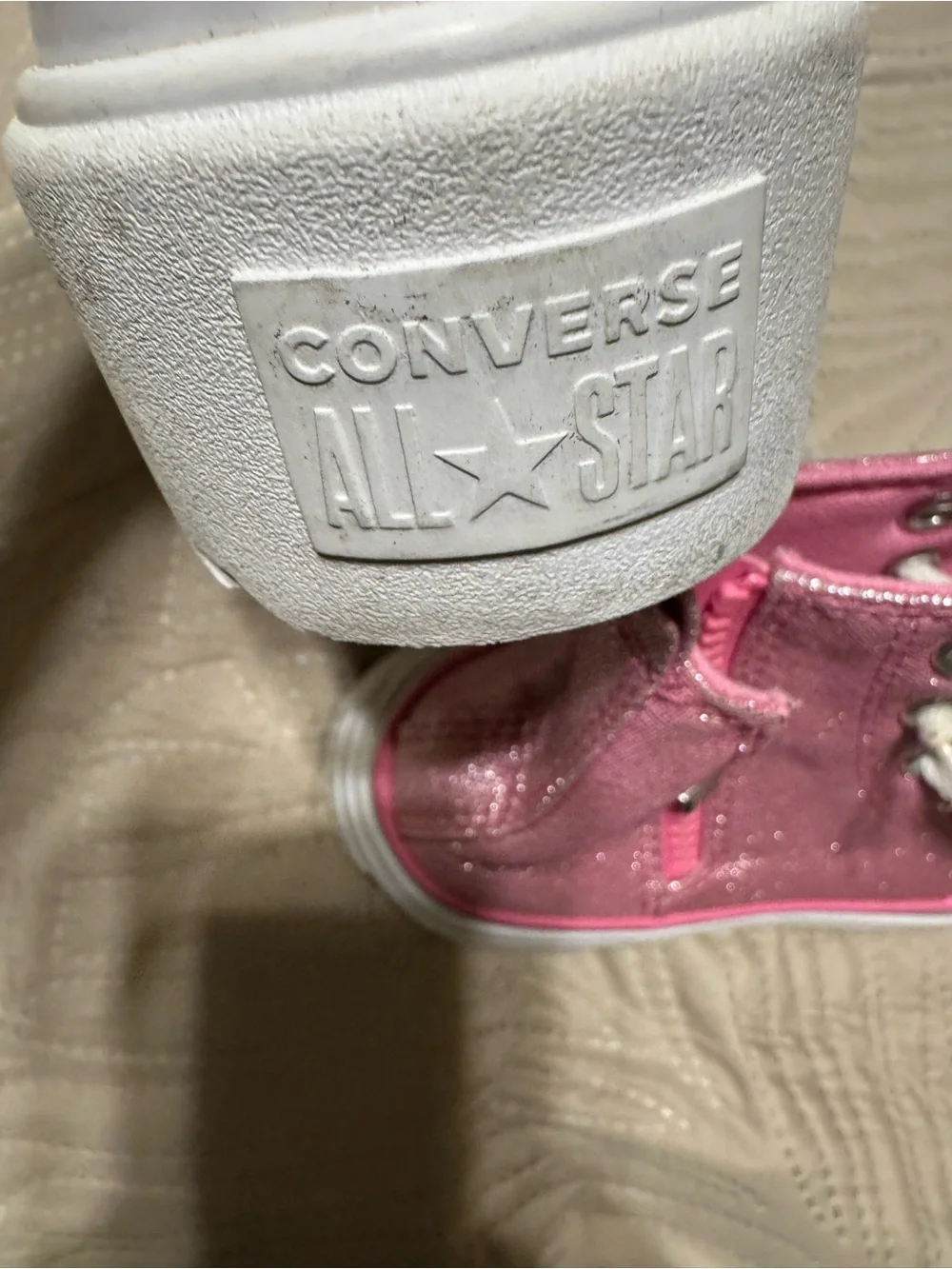 Converse All*Star Pink Glitter High-Top Sneakers Girls Sz 2.5
